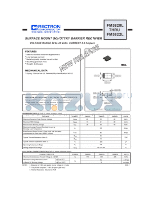 FM5820L datasheet - SURFACE MOUNT SCHOTTKY BARRIER RECTIFIER VOLTAGE RANGE 20 to 40 Volts CURRENT 3.0 Ampere