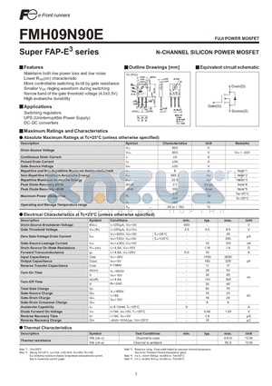 FMH09N90E datasheet - N-CHANNEL SILICON POWER MOSFET