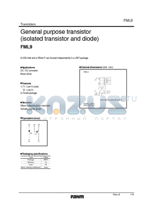 FML9 datasheet - General purpose transistor (isolated transistor and diode)