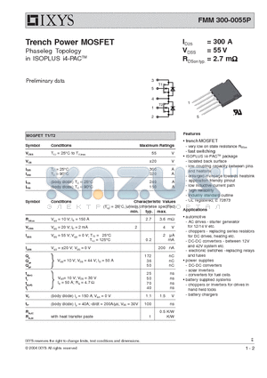 FMM300-0055P datasheet - Trench Power MOSFET