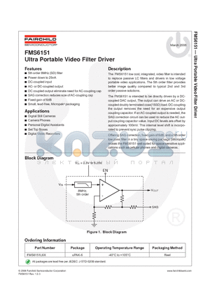 FMS6151_08 datasheet - Ultra Portable Video Filter Driver