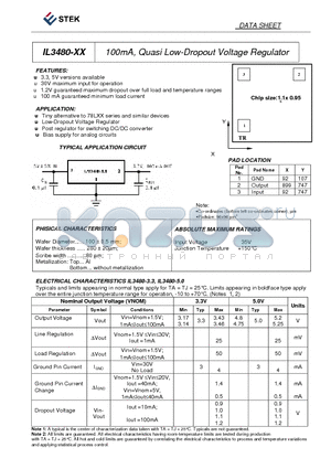 IL3480-XX datasheet - 100mA, Quasi Low-Dropout Voltage Regulator