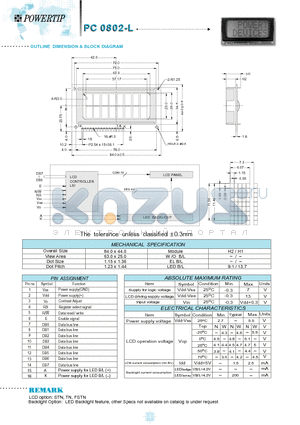 PC0802L datasheet - OUTLINE DIMENSION & BLOCK DIAGRAM