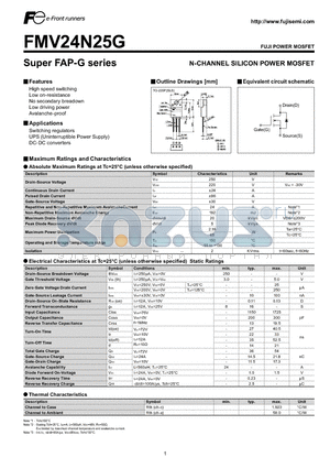 FMV24N25G datasheet - N-CHANNEL SILICON POWER MOSFET