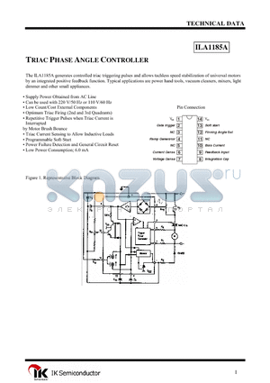 ILA1185A datasheet - TRIAC PHASE ANGLE CONTROLLER
