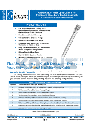 FO1001S05S06 datasheet - Fiber Optic Cable Sets Plastic and Metal-Core Conduit Assembly