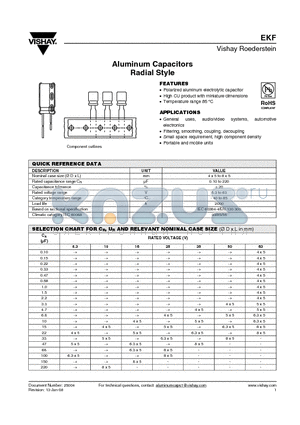 MALREKF00MP068J00K datasheet - Aluminum Capacitors Radial Style
