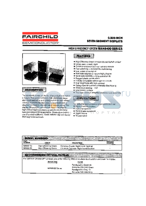 MAN8410 datasheet - 0.800-INCH SEVEN SEGMENT DISPLAYS