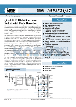 IMP2527 datasheet - Quad USB High-Side Power Switch with Fault Detection