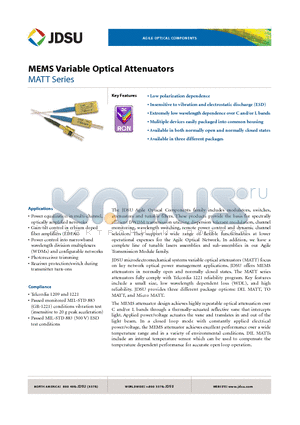 MAT-0TTO210 datasheet - MEMS Variable Optical Attenuators