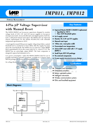 IMP812SEUS-T datasheet - 4--Piin lP Vollttage Superrviissorr wiitth Manuall Ressett