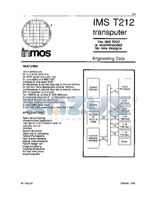 IMST212 datasheet - TRANSPUTER RECOMMENDED FOR NEW DESIGNS