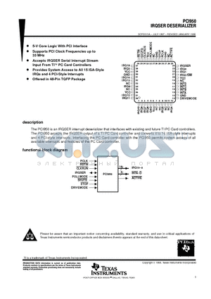 PCI950 datasheet - IRQSER DESERIALIZER