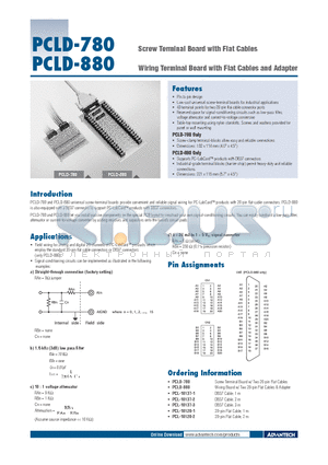 PCLD-880 datasheet - Screw Terminal Board with Flat Cables
