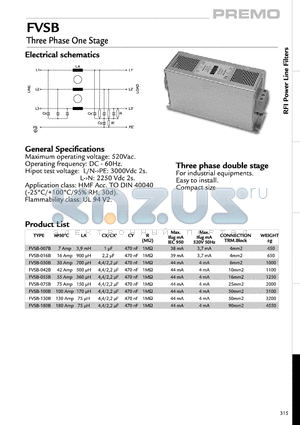 FVSB-055B datasheet - Three Phase One Stage