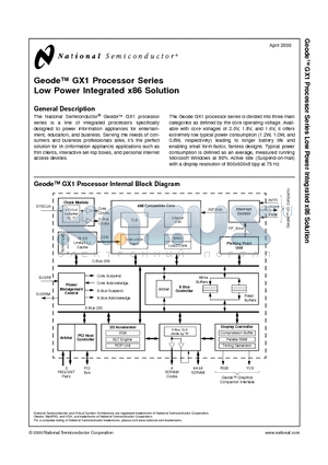 G1-233B-85-1.8 datasheet - Processor Series Low Power Integrated x86 Solution