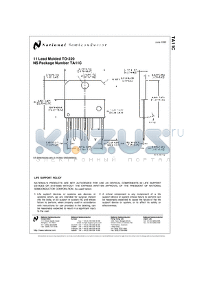 TA11C datasheet - 11 Lead Molded TO-220 NS Package