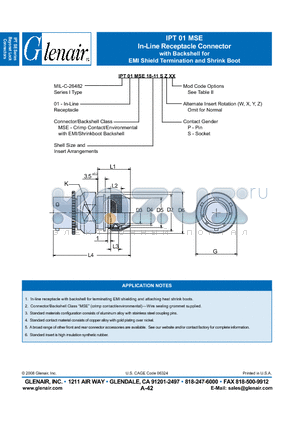 IPT01MSE18-11SZ datasheet - In-Line Receptacle Connector