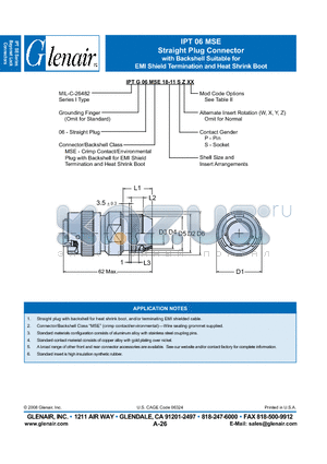 IPTG06MSE18-11SZ datasheet - Straight Plug Connector