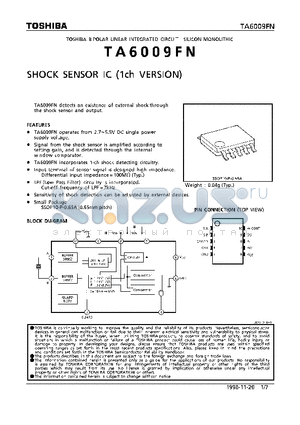 TA6009FN datasheet - SHOCK SENSOR IC (1ch VERSION)