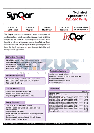 IQ72070QTC20NRS datasheet - Quarter-brick DC-DC Converter