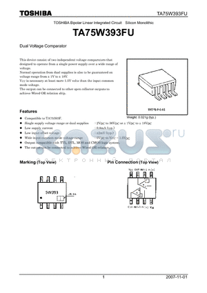 TA75W393FU datasheet - Dual Voltage Comparator
