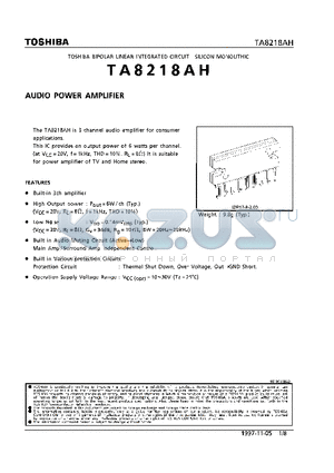 TA8218AH datasheet - AUDIO POWER AMPLIFIER