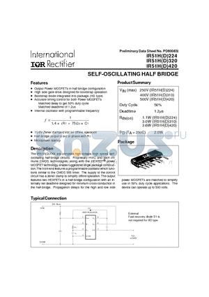 IR51H420 datasheet - SELF-OSCILLATING HALF BRIDGE