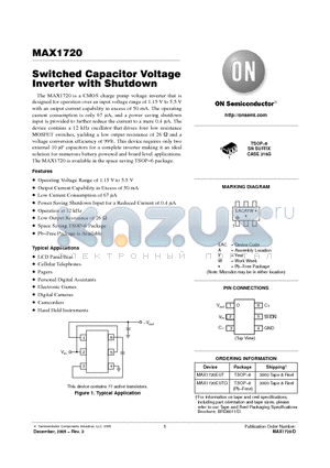 MAX1720EUT datasheet - Switched Capacitor Voltage Inverter with Shutdown