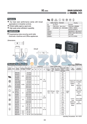 XE120033 datasheet - SPARK QUENCHER
