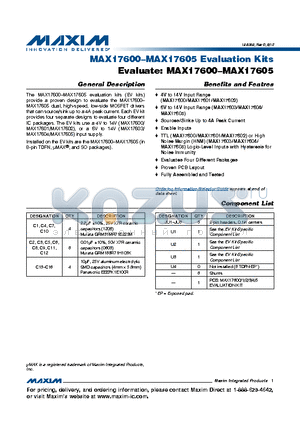 MAX17600EVKIT datasheet - 4V to 14V Input Range