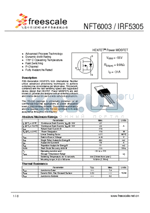 IRF5305 datasheet - HEXFET^ Power MOSFET