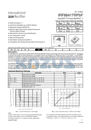 IRF6641TRPBF_07 datasheet - DirectFET TM Power MOSFET