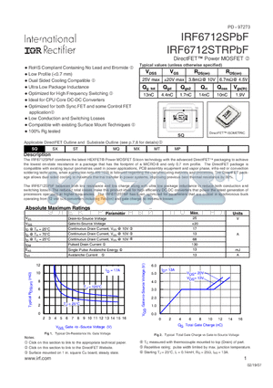 IRF6712STRPBF datasheet - DirectFET Power MOSFET