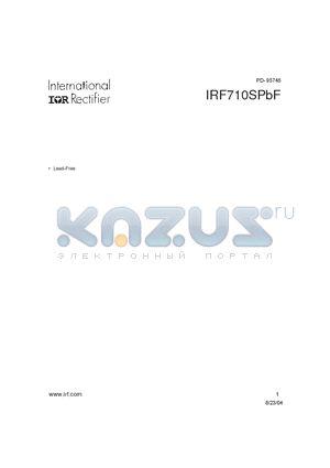 IRF710SPBF datasheet - HEXFET^ Power MOSFET