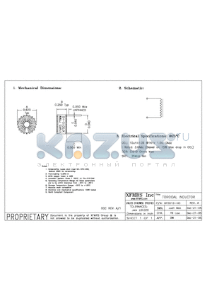XF0010-HO datasheet - TOROIDAL INDUCTOR