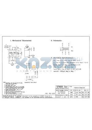 XF0013-2S datasheet - TRANSFORMERS