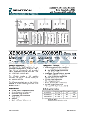 XE8805 datasheet - Data Acquisition MCU