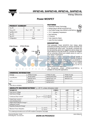 IRF9Z14S datasheet - Power MOSFET