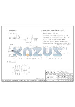 XF0013B42 datasheet - SMD T1/E1 ISOLATION MODULE