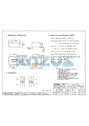 XF0013B45_12 datasheet - UNLESS OTHERWISE SPECIFIED TOLERANCES -0.010 DIMENSIONS IN INCH