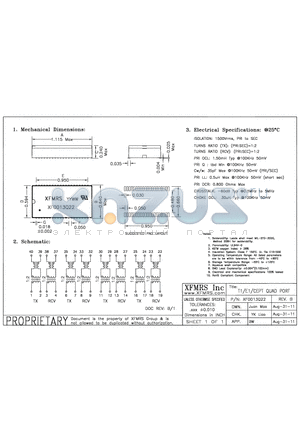 XF0013Q22_11 datasheet - UNLESS OTHERWISE SPECIFIED TOLERANCES -0.010 DIMENSIONS IN INCH