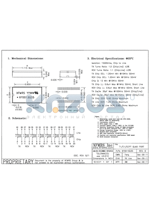 XF0013Q35 datasheet - UNLESS OTHERWISE SPECIFIED TOLERANCES -0.010 DIMENSIONS IN INCH