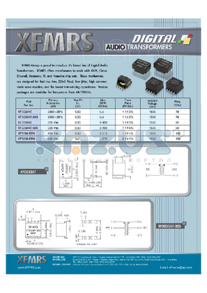 XF0033AT datasheet - AUDIO Transformers Digital Audio Transformers