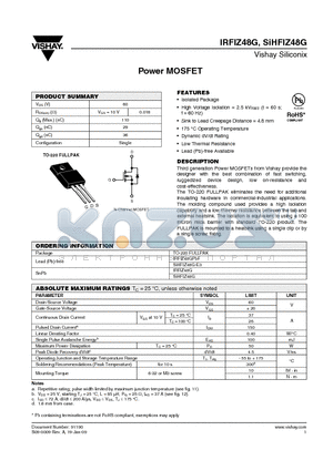 IRFIZ48G datasheet - Power MOSFET