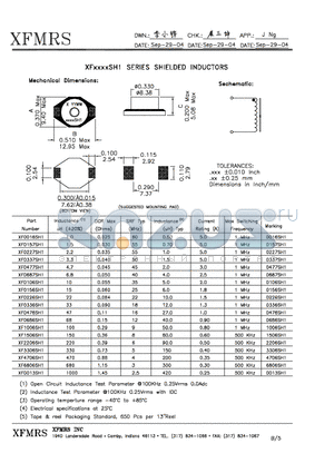 XF0106SH1 datasheet - SHIELDED INDUCTORS