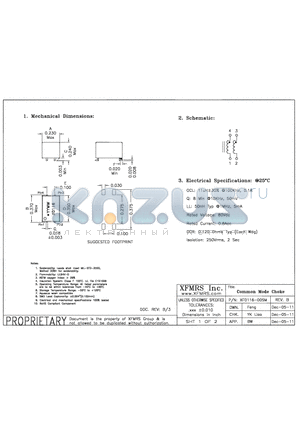 XF0116-00SM_11 datasheet - UNLESS OTHERWISE SPECIFIED TOLERANCES -0.010 DIMENSIONS IN INCH