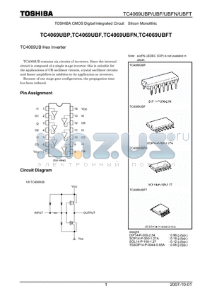 TC4069UBP_07 datasheet - Hex Inverter