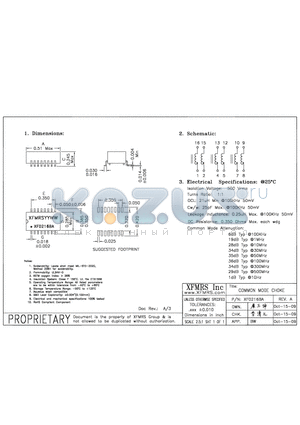 XF0216BA datasheet - COMMON MODE CHOKE