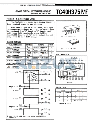 TC40H375F datasheet - C2MOS DIGITAL INTERGRATED CIRCUIT SILICON MONOLITHIC